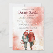 友人と抱き枕シークレットサンタピンクパーティー 招待状 (正面)