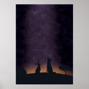友人と星を眺めるその素晴らしい ポスター