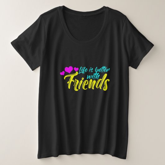 友人と暮らすのは好い プラスサイズTシャツ (デザイン正面)
