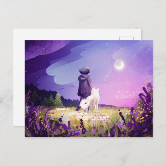 友人と歩く ポストカード (正面/裏面)