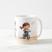 友人と自転車 コーヒーマグカップ (正面右)