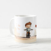 友人と自転車 コーヒーマグカップ (正面左)