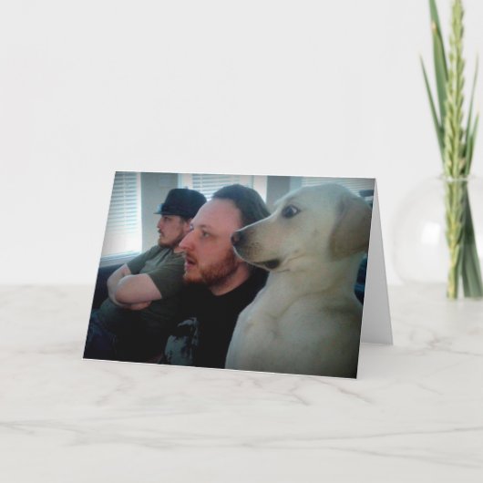 友人と見ている犬 カード (正面)