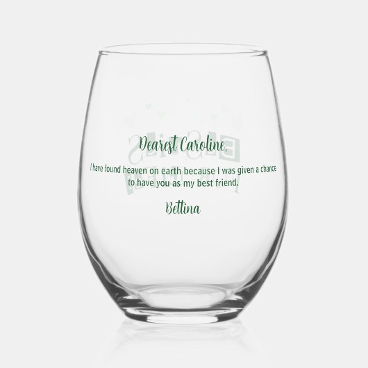 友人に与える「命の別物」最高の ステムなしワイングラス (裏面)