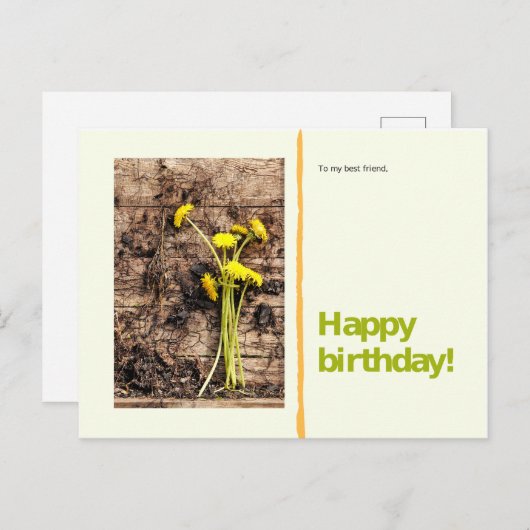 友人に対する最高のハッピーバースデー シーズンポストカード (正面/裏面)