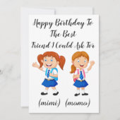 友人に幸せを祈最高のる誕生日 サンキューカード (正面)