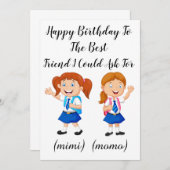 友人に幸せを祈最高のる誕生日 サンキューカード (正面/裏面)