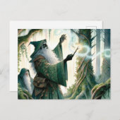 友人に新しい魔法を見せるウィザード ポストカード (正面/裏面)