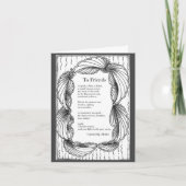 友人に詩の小さい、4" x 5.6"折り畳みノートカード ノートカード (正面)