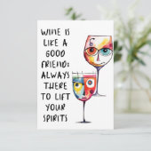 友人のおもしろいワイン引用文 サンキューカード (スタンド正面)