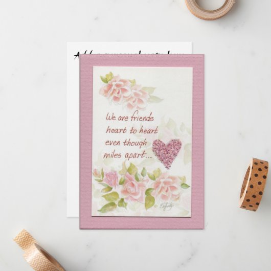 友人のことわざカラーアートフラットノートカード ノートカード (正面/裏面インサイチュ)