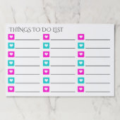 友人のするべき買物をするチェックリストのハートのオルガナイザー ペーパーパッド (正面)