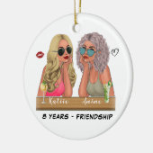 友人のためのクリスマスプレゼントパーソナライズされた- セラミックオーナメント (左)