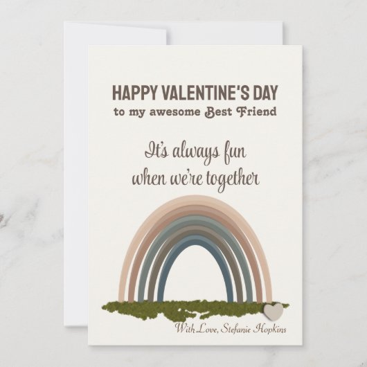 友人のためのシックなレインボーバレンタインデー最高のカード シーズンカード (正面)