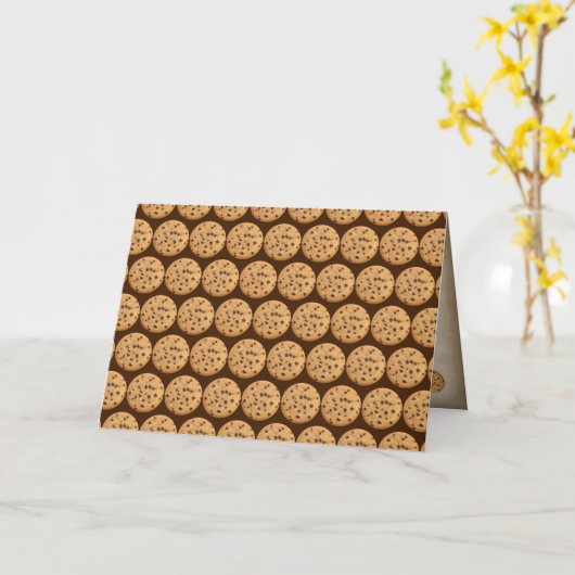 友人のためのチョコレートチップ感謝していクッキー カード (黄色い花)