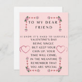 友人のためのバレンタイン独身ののデイカード シーズンカード (正面/裏面)