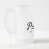 友人のためのピクルボール愛好家ガラスビアスタインのギフト フロストグラスビールジョッキ (左)