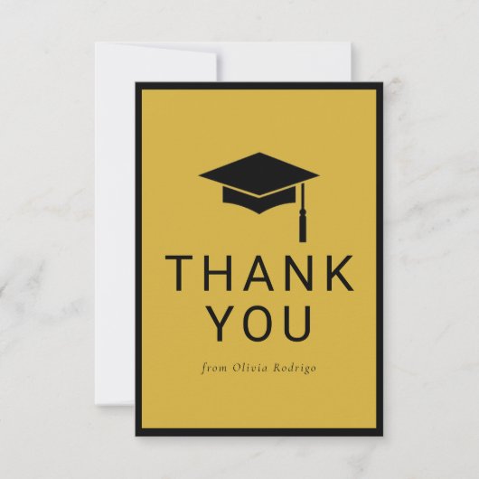 友人のためのミニマルな卒業サンキューカード ノートカード (正面)