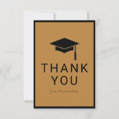 友人のためのミニマルな卒業サンキューカード ノートカード (正面)