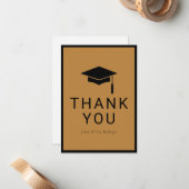 友人のためのミニマルな卒業サンキューカード ノートカード (正面/裏面インサイチュ)