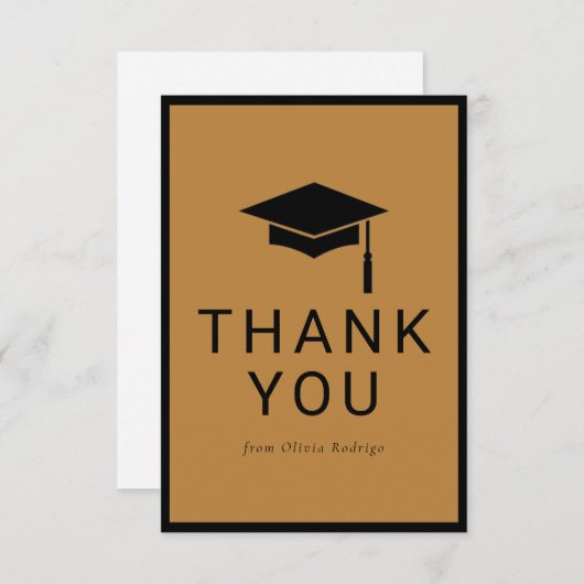 友人のためのミニマルな卒業サンキューカード ノートカード (正面/裏面)