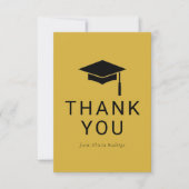 友人のためのミニマルな卒業サンキューカード ノートカード (正面)