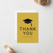 友人のためのミニマルな卒業サンキューカード ノートカード (正面/裏面インサイチュ)