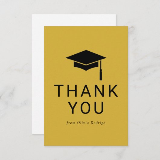 友人のためのミニマルな卒業サンキューカード ノートカード (正面/裏面)