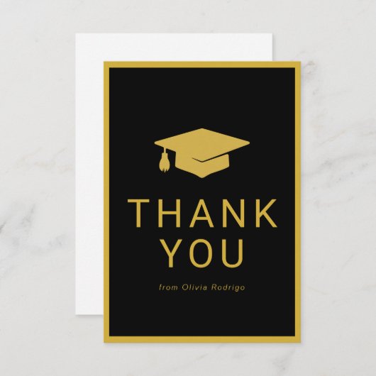 友人のためのミニマルな卒業サンキューカード ノートカード (正面/裏面)
