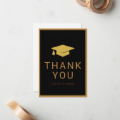 友人のためのミニマルな卒業サンキューカード ノートカード (正面/裏面インサイチュ)