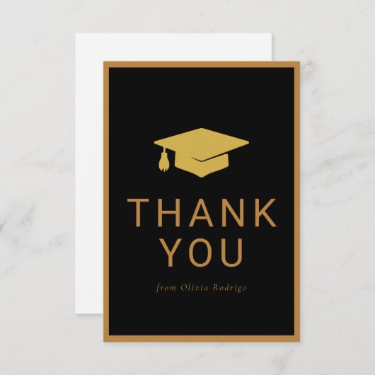 友人のためのミニマルな卒業サンキューカード ノートカード (正面/裏面)