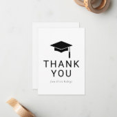 友人のためのミニマルな卒業サンキューカード ノートカード (正面/裏面インサイチュ)