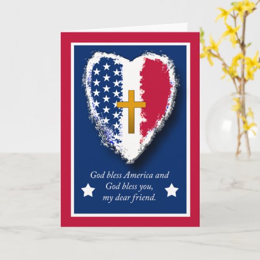 友人のためのメモリアルデーとハートとの退役軍人 カード (黄色い花)