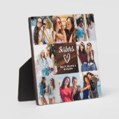 友人のための姉妹スクリプトギフトウッドフォトコラージュ フォトプラーク (正面)