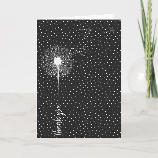 友人のための白いタンポポ カード (正面)