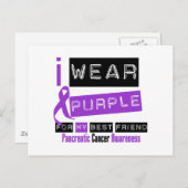 友人のための膵がん紫最高ののリボン ポストカード (正面/裏面)