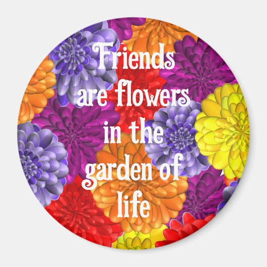 友人のための花で磁石 マグネット (正面)