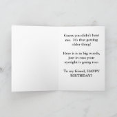 友人のための黒い鳥のわめくハッピーバースデー カード (内部)