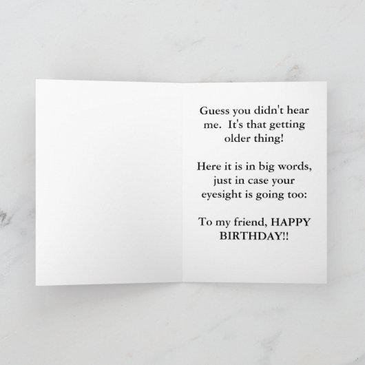 友人のための黒い鳥のわめくハッピーバースデー カード (内部)