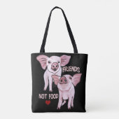 友人のない食糧かわいいブタのトートバック トートバッグ (裏面)