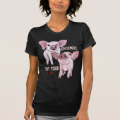友人のない食糧かわいいブタのTシャツ Tシャツ (正面)