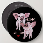 友人のない食糧かわいいブタボタン 缶バッジ (正面&裏面)
