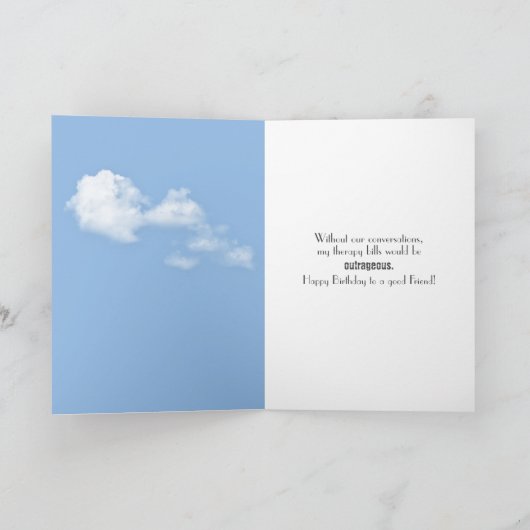 友人のひまわりの誕生日 カード (内部)