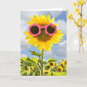 友人のひまわりの誕生日 カード (黄色い花)