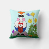 友人のアメリカ人のMoJoの枕によって読むこと クッション (裏面)