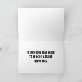 友人のエースが「40位」の幸せを祈る カード (内部)