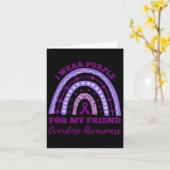 友人のオーバードース啓発のために紫を身に着ける 私 カード (黄色い花)