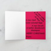 友人のクリスマスカードをペットで愛する シーズンカード (内部)