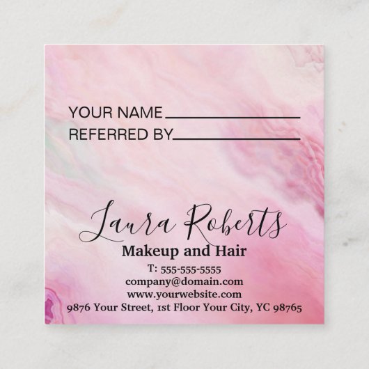 友人のグリッターモダン唇を参照 紹介カード (裏面)