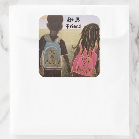 友人のスクエアのシールを貼る スクエアシール (バッグ)